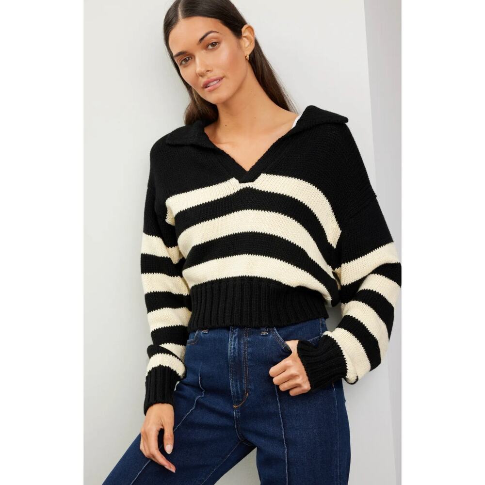 Ciao Lucia Venezia Black stripe knit Sweater Size M
